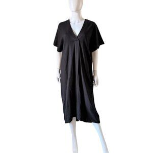 The Group Babaton Aritzia Charette Linen Dress Black Medium